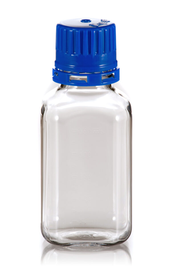 250 mL PETG Square Media Bottle (Tamper-Evident)