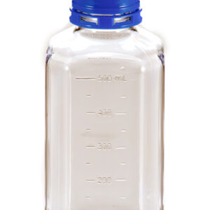 500 mL PETG Square Media Bottle (Tamper-Evident)