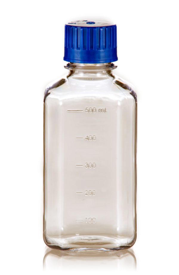 500 mL Polycarbonate Square Media Bottle