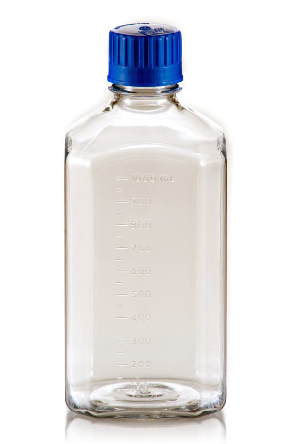 1000 mL Polycarbonate Square Media Bottle