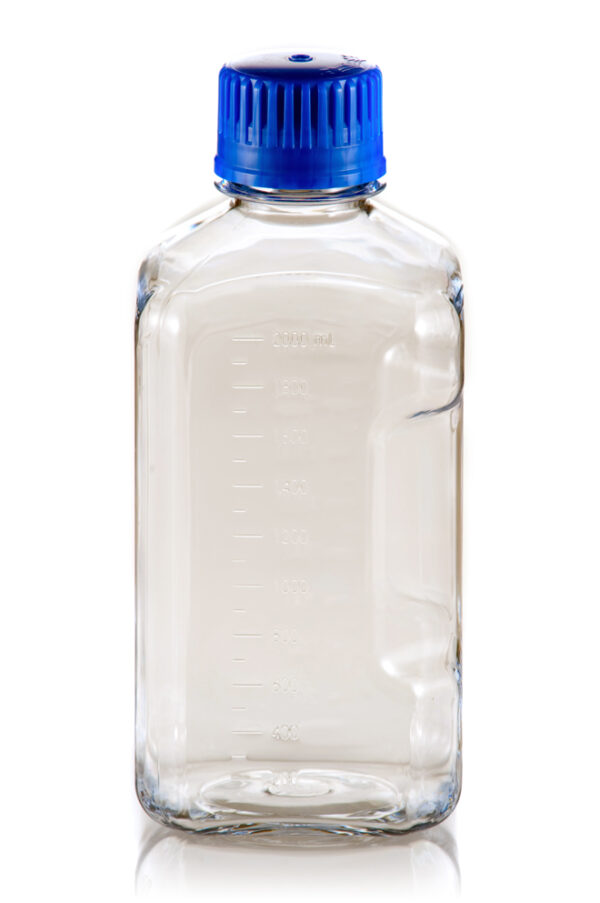 2000 mL PETG Square Media Bottle